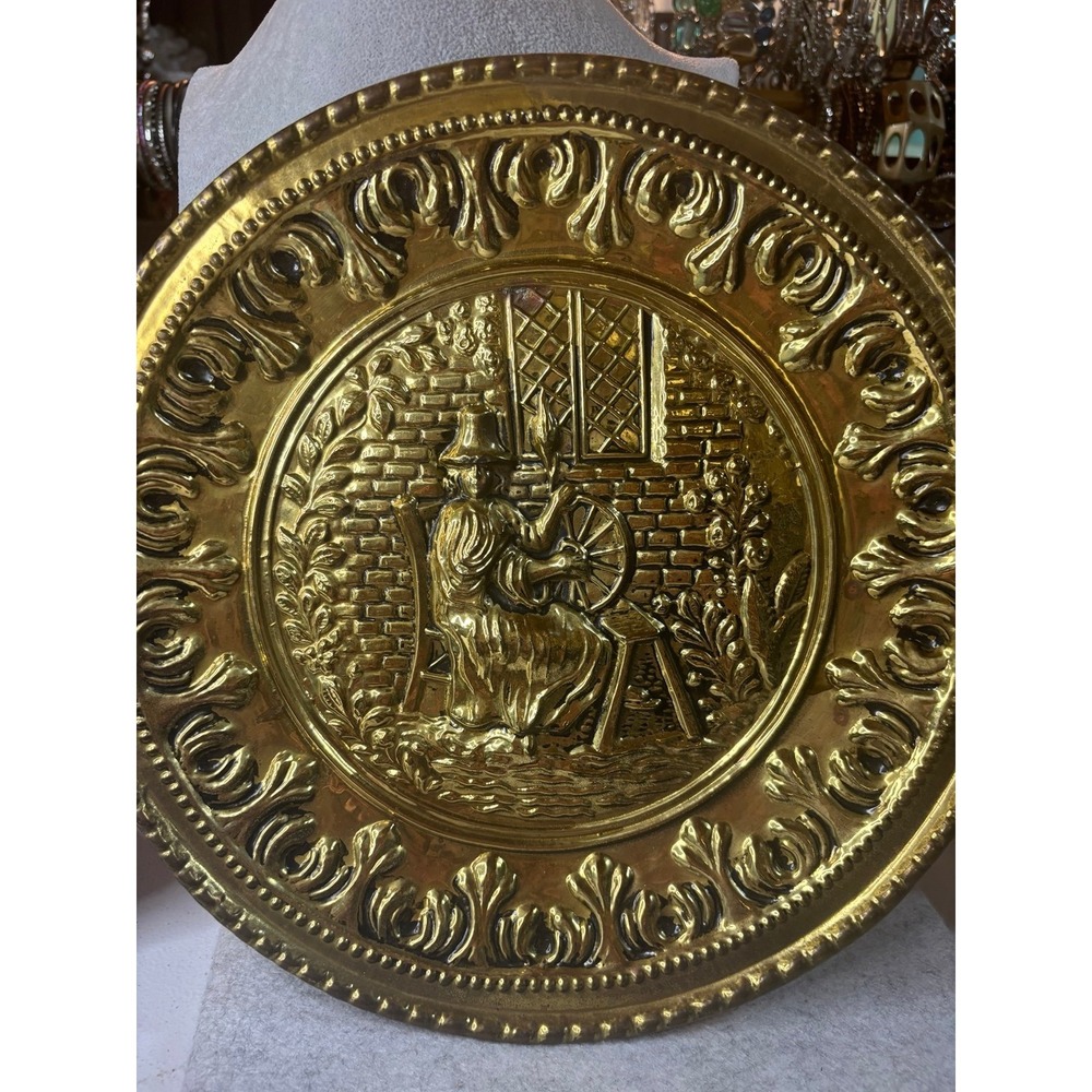 Vintage Brass Wall Plate Sitting
